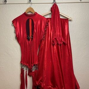 Red stretch dance costume